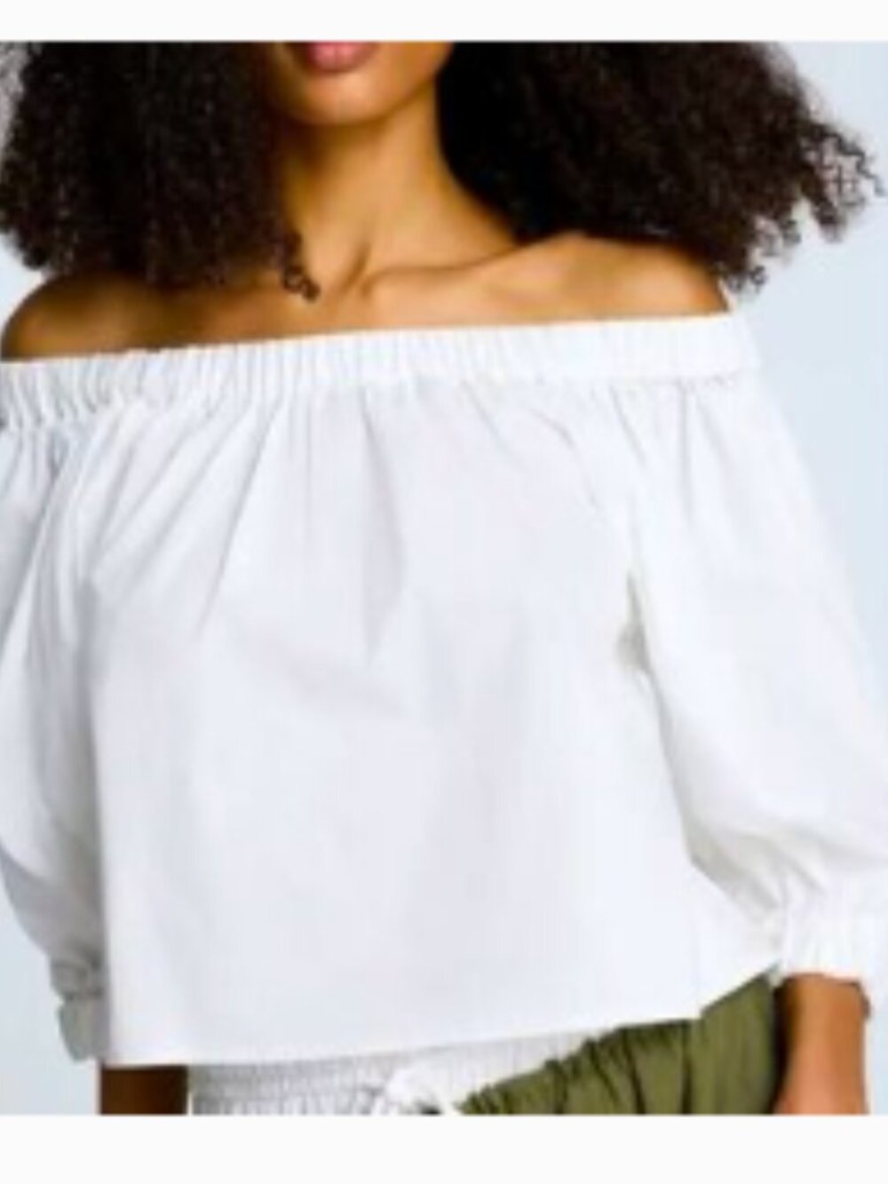 14th & Union White Off-Shoulder Women's Top Size S